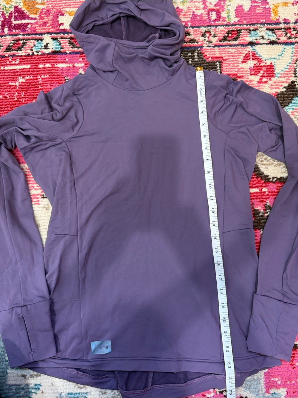 Janji Sunchaser Hooded Long-Sleeve Performance Tee in Purple. Medium - Picture 6 of 9